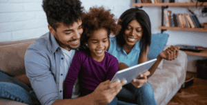 Young child and parents