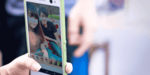 Two teens taking a selfie