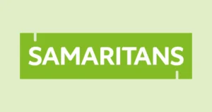 Samaritans logo on a green background.