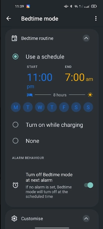 Android bedtime mode 2