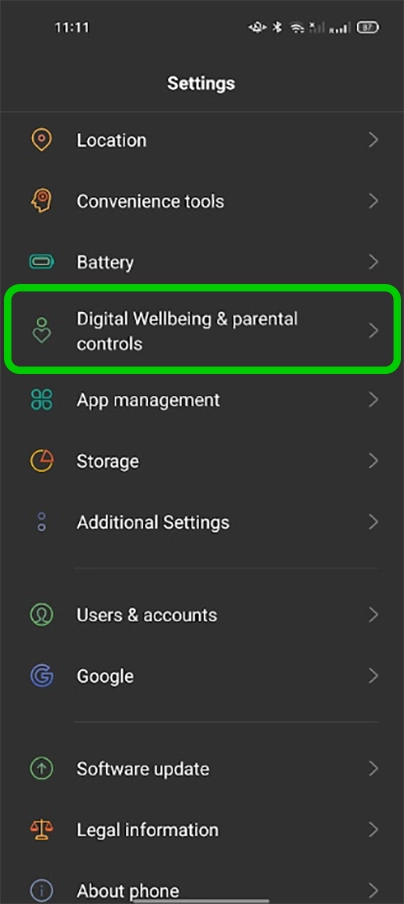 Android settings