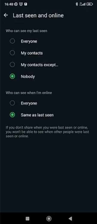 WhatsApp laatst online gezien