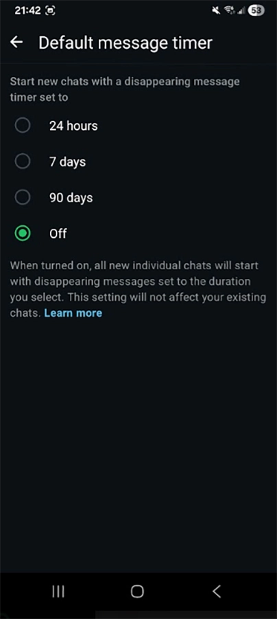 WhatsApp berichttimer