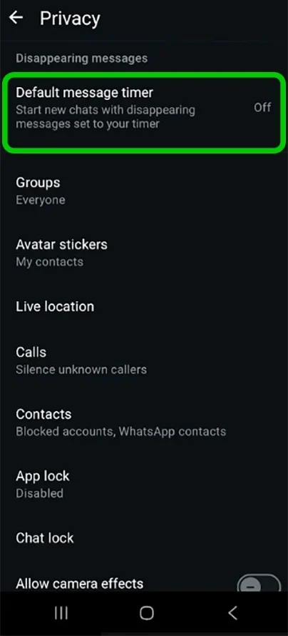 WhatsApp privacy opties