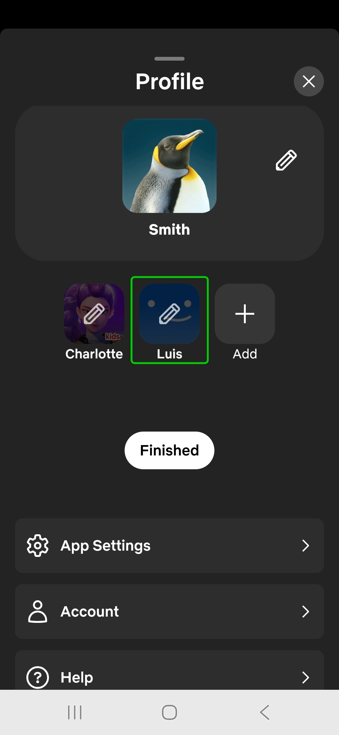 Netflix Manage profiles