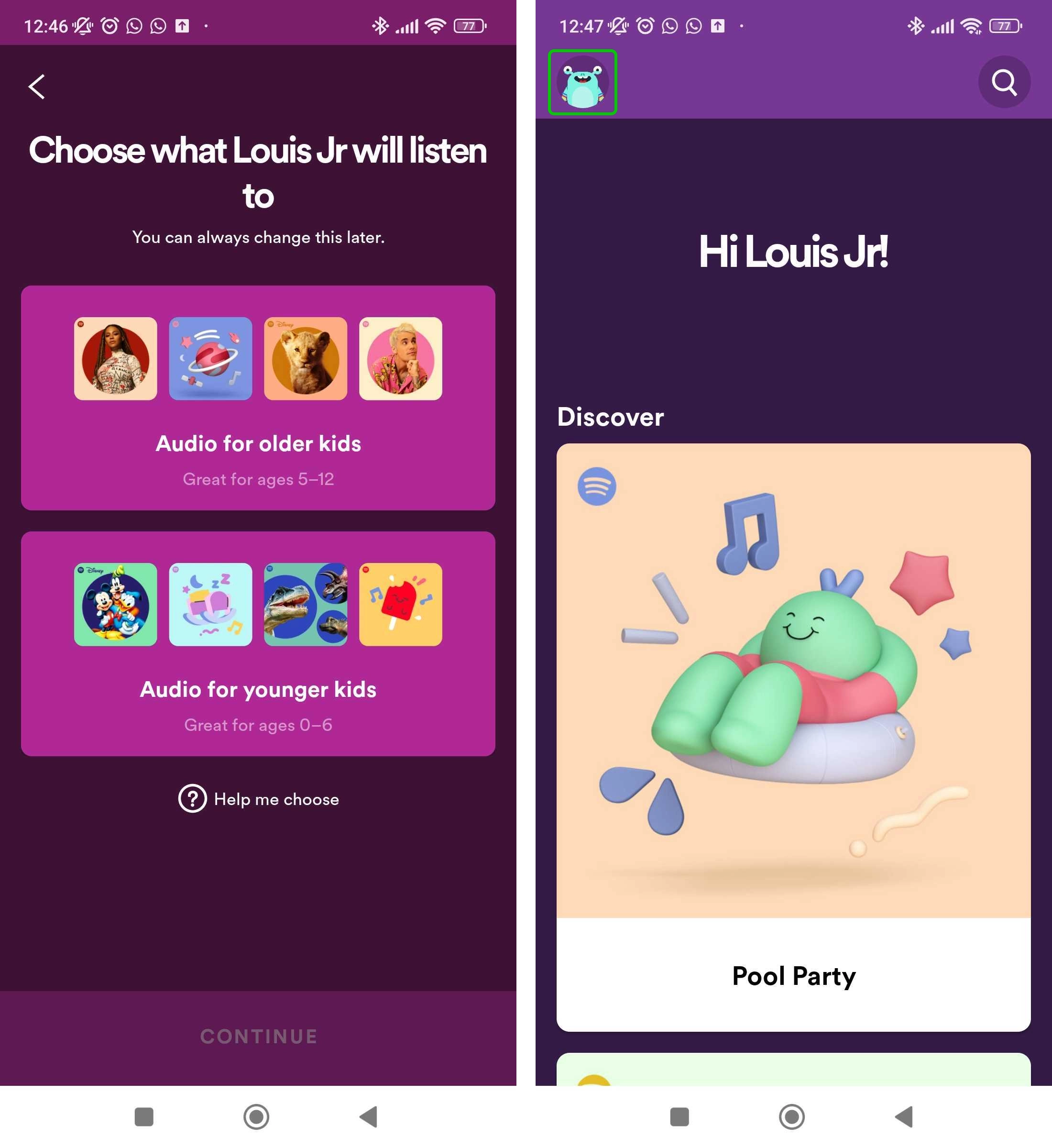 Choose what your child can listen to on Spotify Kids and Spotify Kids home page