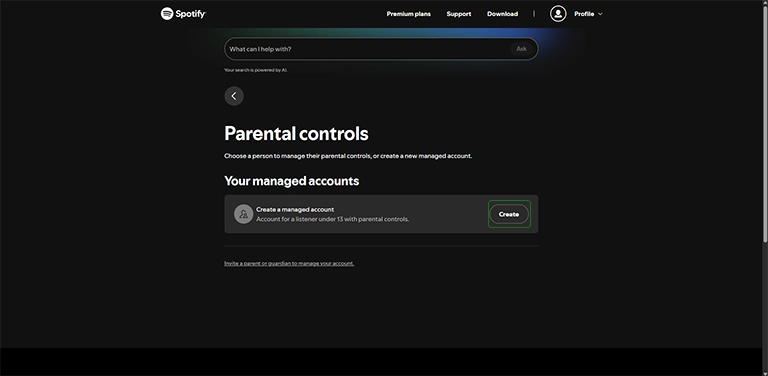 Spotify create managed accounts