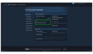 Screenshot of Steam Store account showing where to check for saved payment methods.