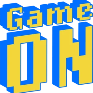 8-bit style icon which reads 'Game On'.