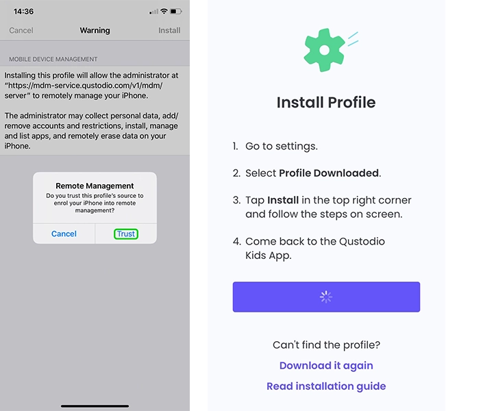 Qustodio install profile