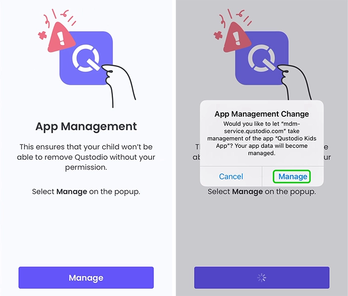 Qustodio app management