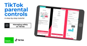 Starting screen of the TikTok parental controls video, highlighting the top three controls on this page.