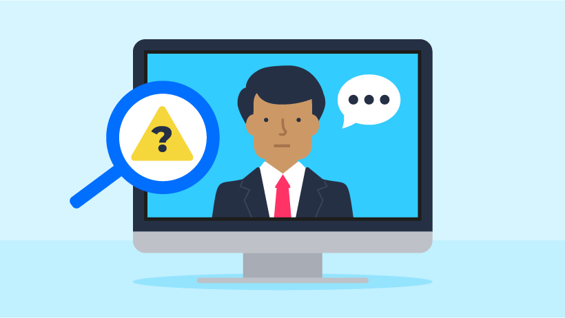 Illustration representing concerns about online identity and who you are communicating with.