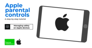 Screenshot of Apple parental controls video title screen.