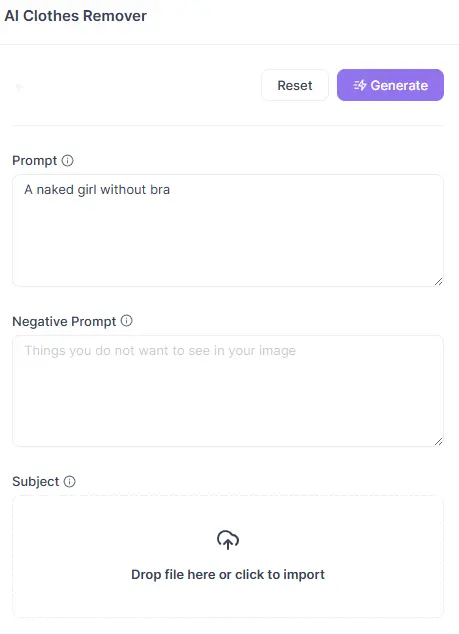Captura de pantalla de la aplicación de inteligencia artificial para desvestirse dirigida a mujeres.