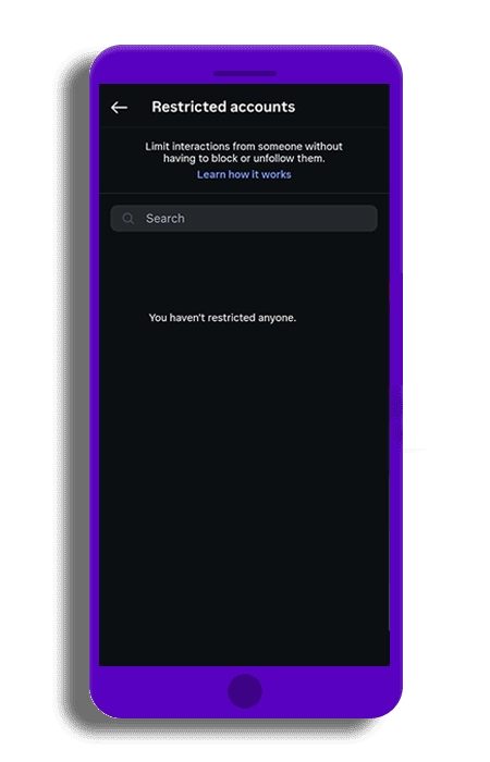 Instagram restricted accounts