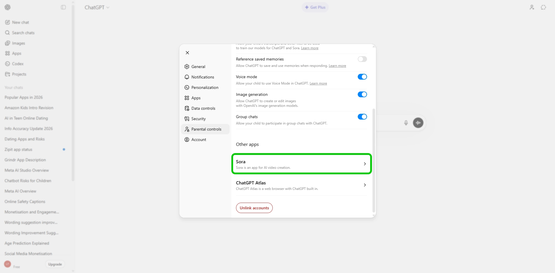 ChatGPT Sora controls