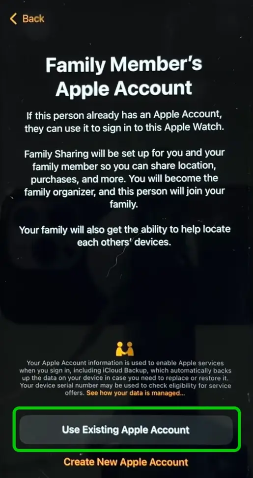 Apple Watch sign into Apple account