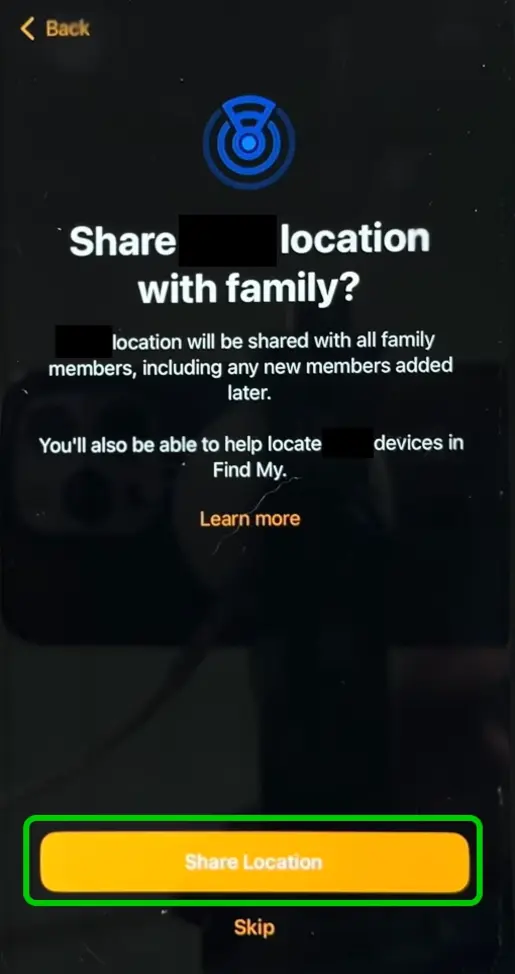 Apple Watch share location permissions