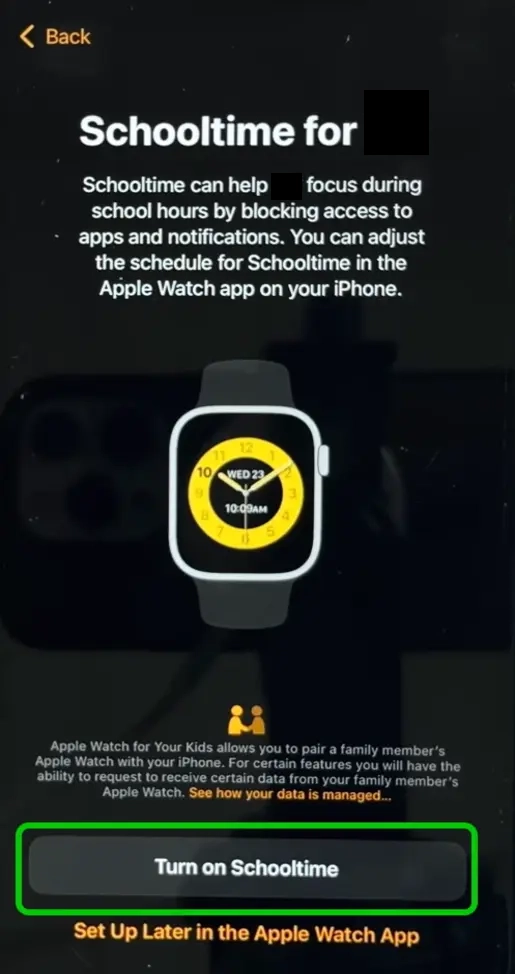 Apple Watch schooltime 