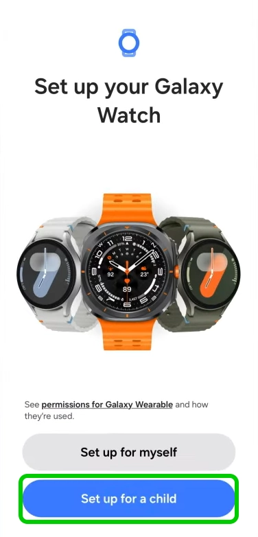 Galaxy Watch Set up for child