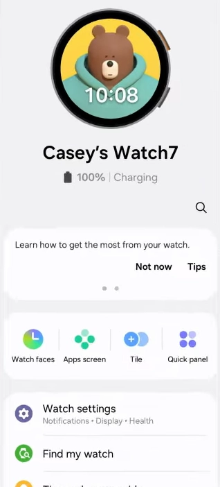 Galaxy Watch controls