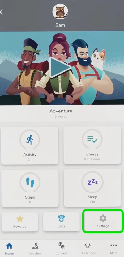 Garmin app home