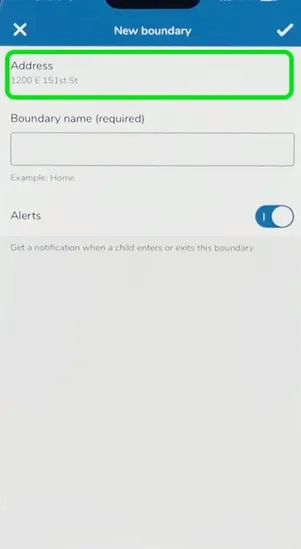 Garmin choose boundary address