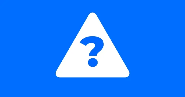 A warning symbol with a question mark instead of an exclamation mark to show questioning risky information.