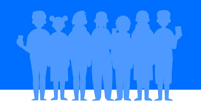 Silhouettes of children holding smartphones (from the report cover).