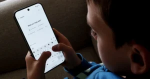 Child using Chat GPT on phone