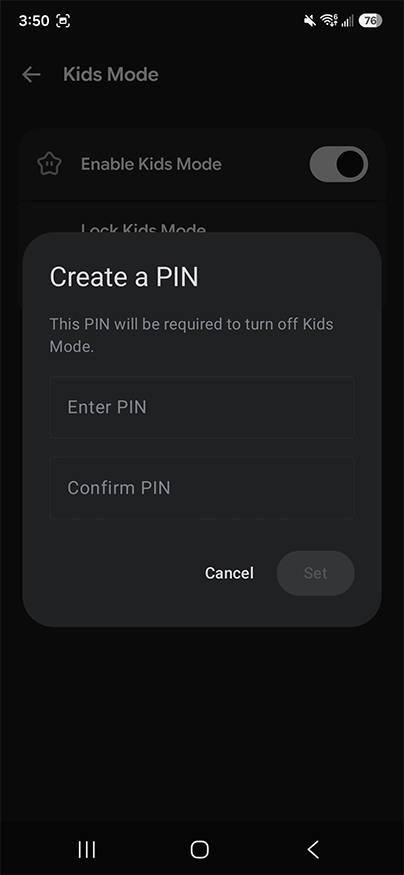 Grok create Kids Mode PIN