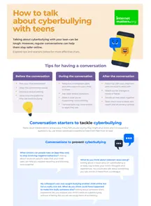 Screenshot of cyberbullying conversation guide cover.
