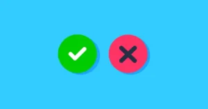 A green tick and red x to represent fact and fake.