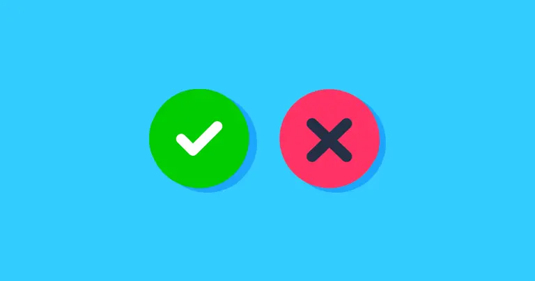 A green tick and red x to represent fact and fake.