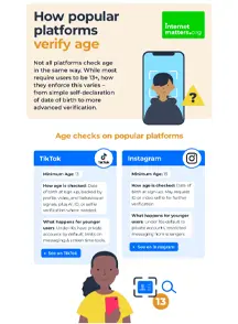 Screenshot of the guide to how platforms verify age.
