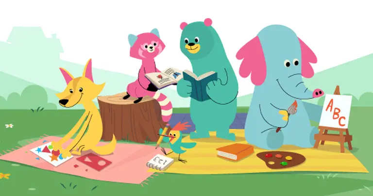 Khan Academy Kids characters.
